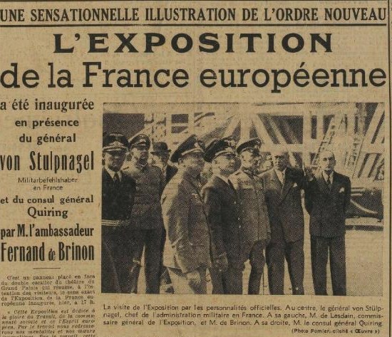 Inaug. France européenne L'Oeuvre 1er juin 1941