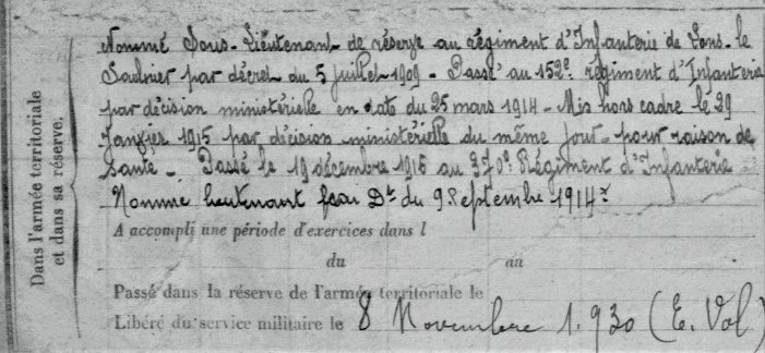1914-1918 RDB Etatas de services militaires 2 ADPT Versailles - Copie
